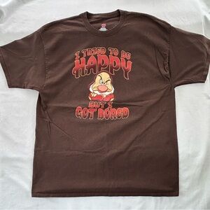 Disney Grumpy Dwarf Unisex 2XL Short Sleeve Graphic Hanes Beefy-T Funny Saying